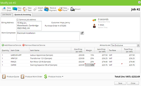 ServiceGuru ServiceM8 Quote Builder for electricians