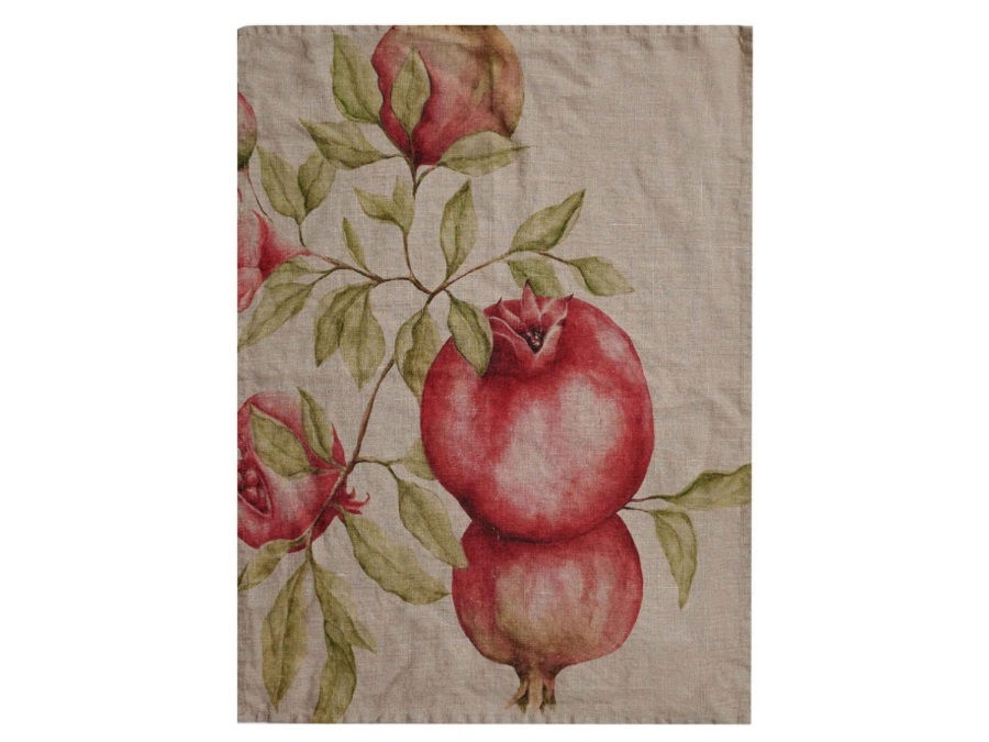 100% linnen theedoek met granaatappel decoratie