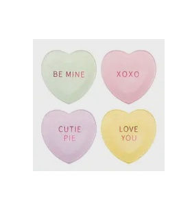 Conversation Hearts Dessert Plate Set