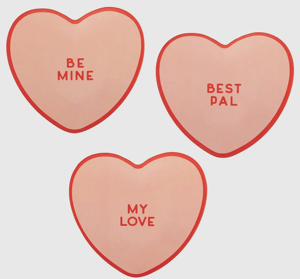 Red Hearts Bamboo Plate Set