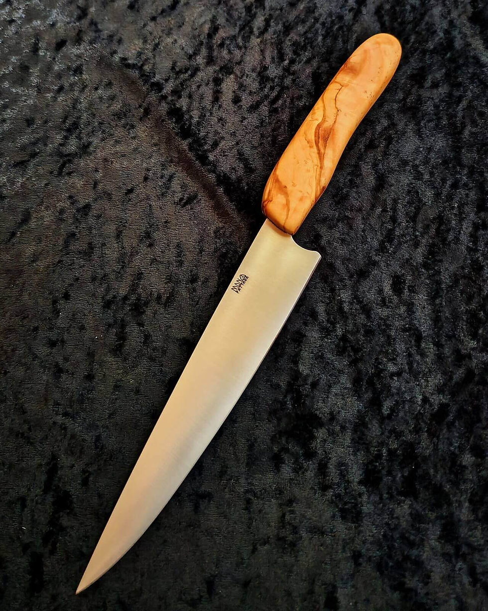 Miniatura: Juego de cuchillos de chef con mango de madera de olivo