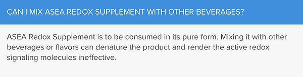 posso mescolare Asea Redox con altre bevande