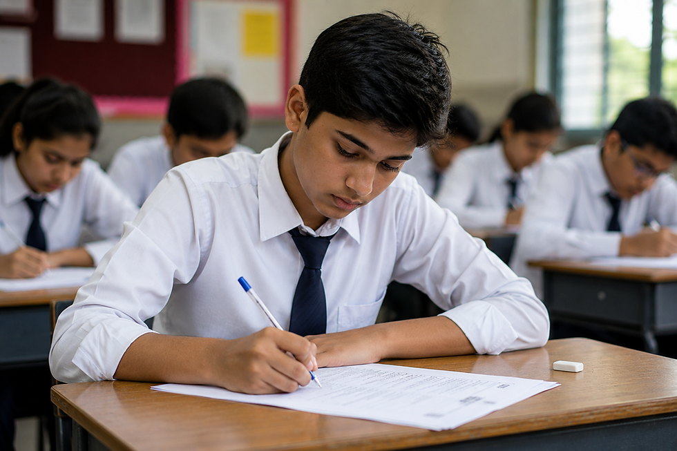 Student giving exam