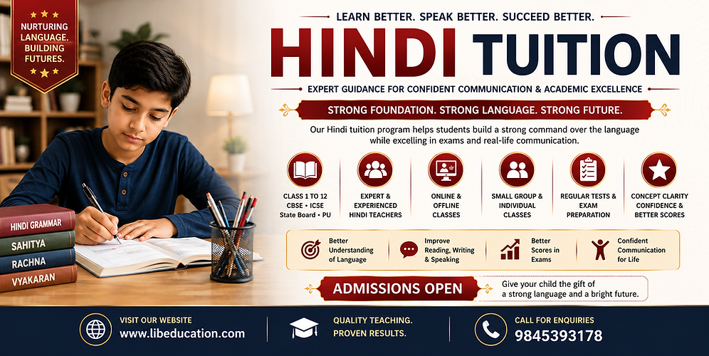 Hindi Tuition at LIB Education.