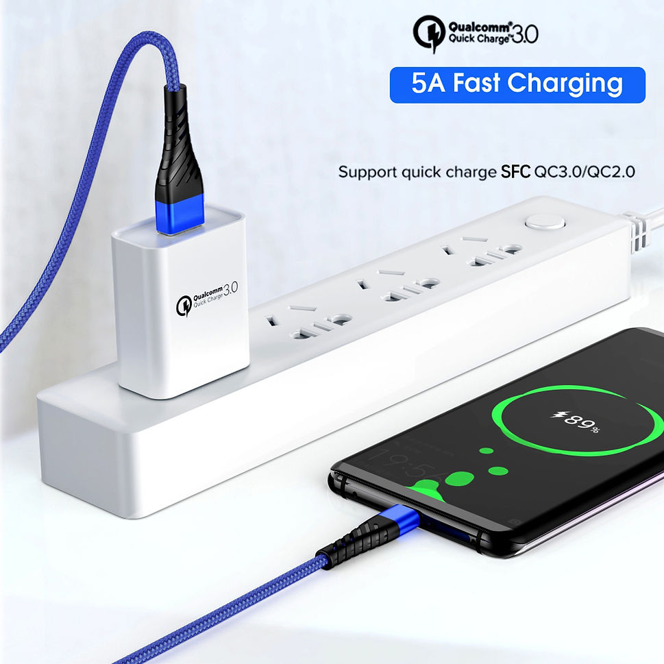 Кабель USB for Type-C (1m,2m,3m) QC 3.0 и 5A Super Quick Charge провод для быстрой зарядки