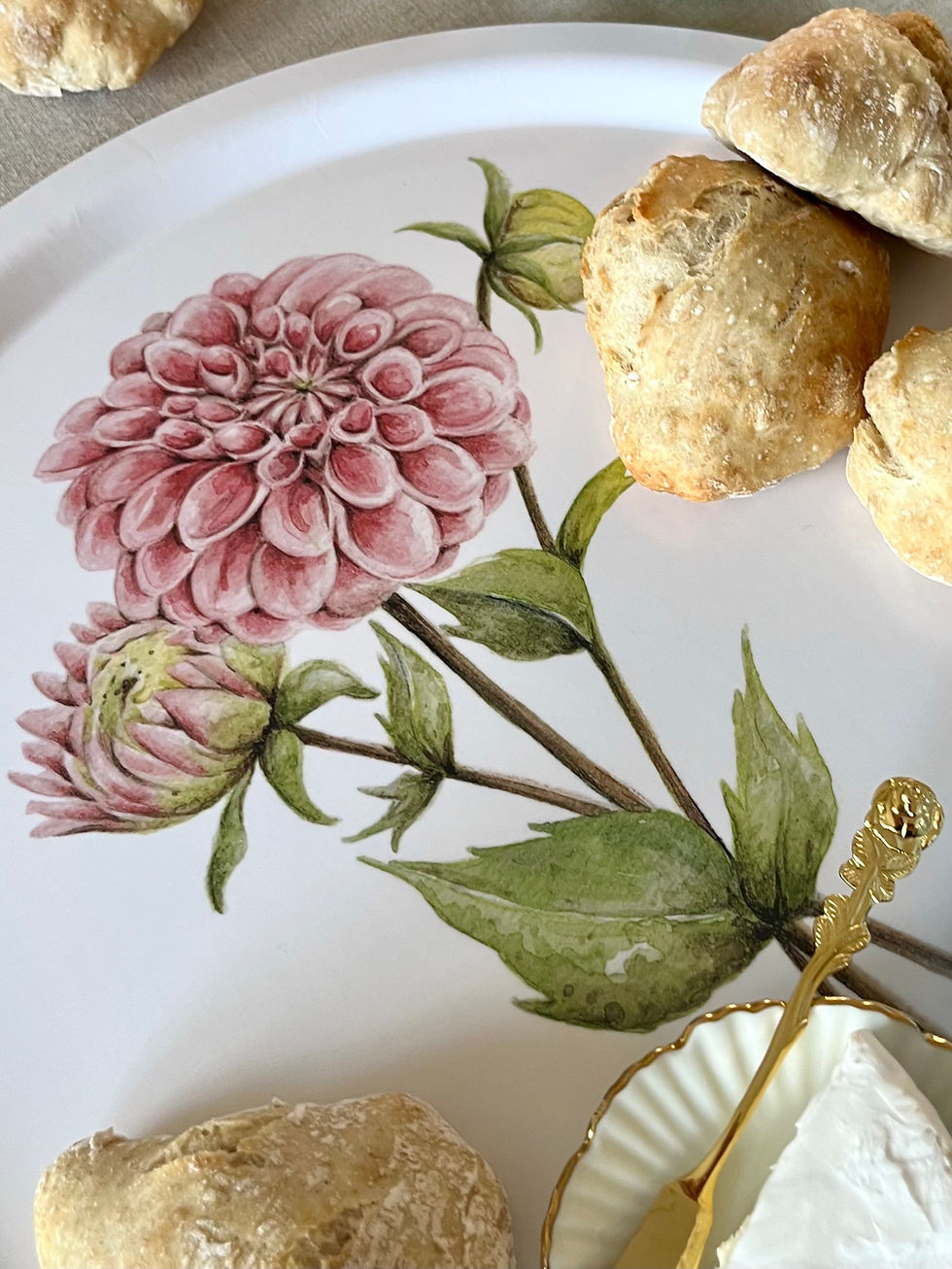 Miniatyrbild: Bricka, "Dahlia", rund 31 cm
