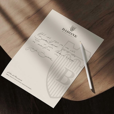 Mockup del pittogramma Barone su carta stampata