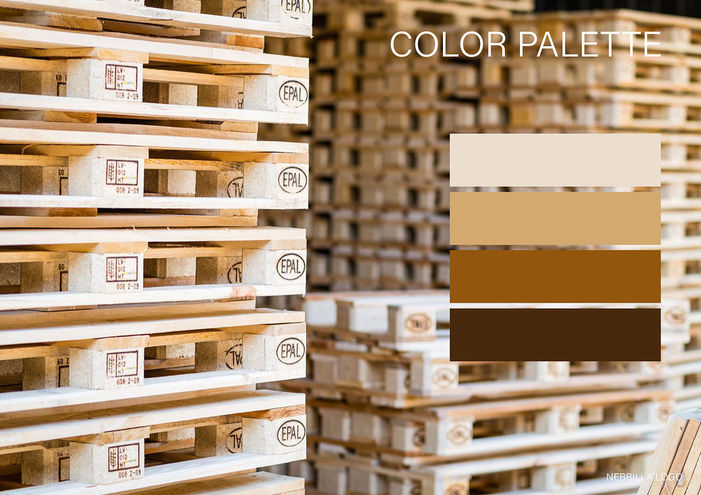 Palette colori finale del brand Nebrilla