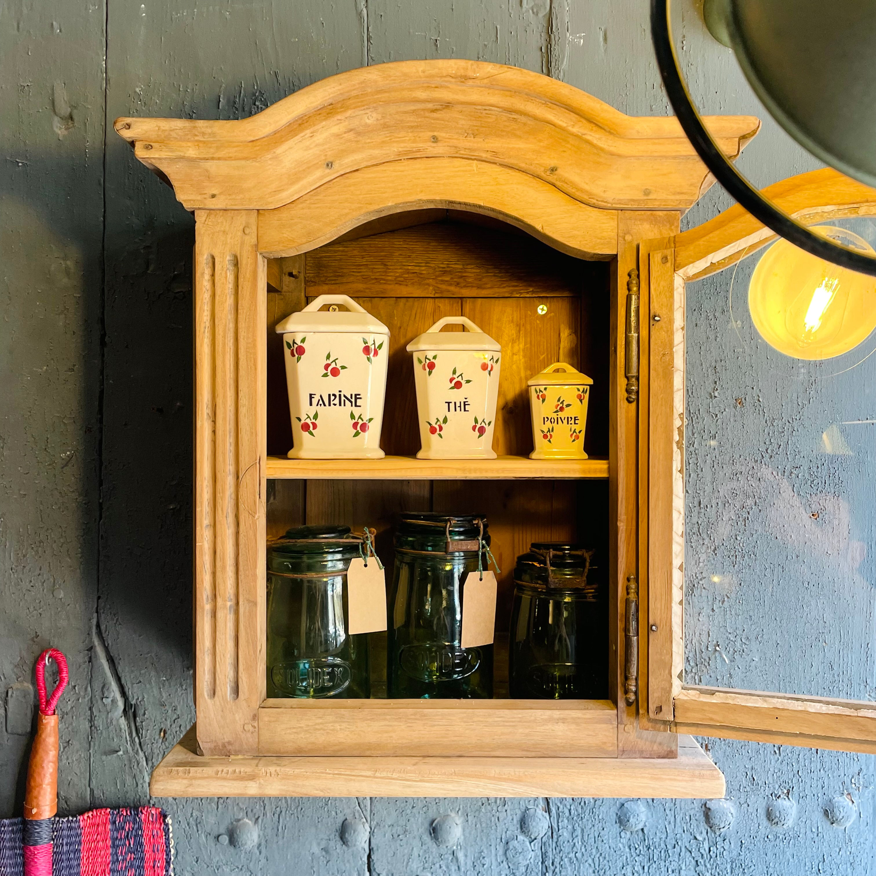 Petite vitrine tête d'horloge sablée