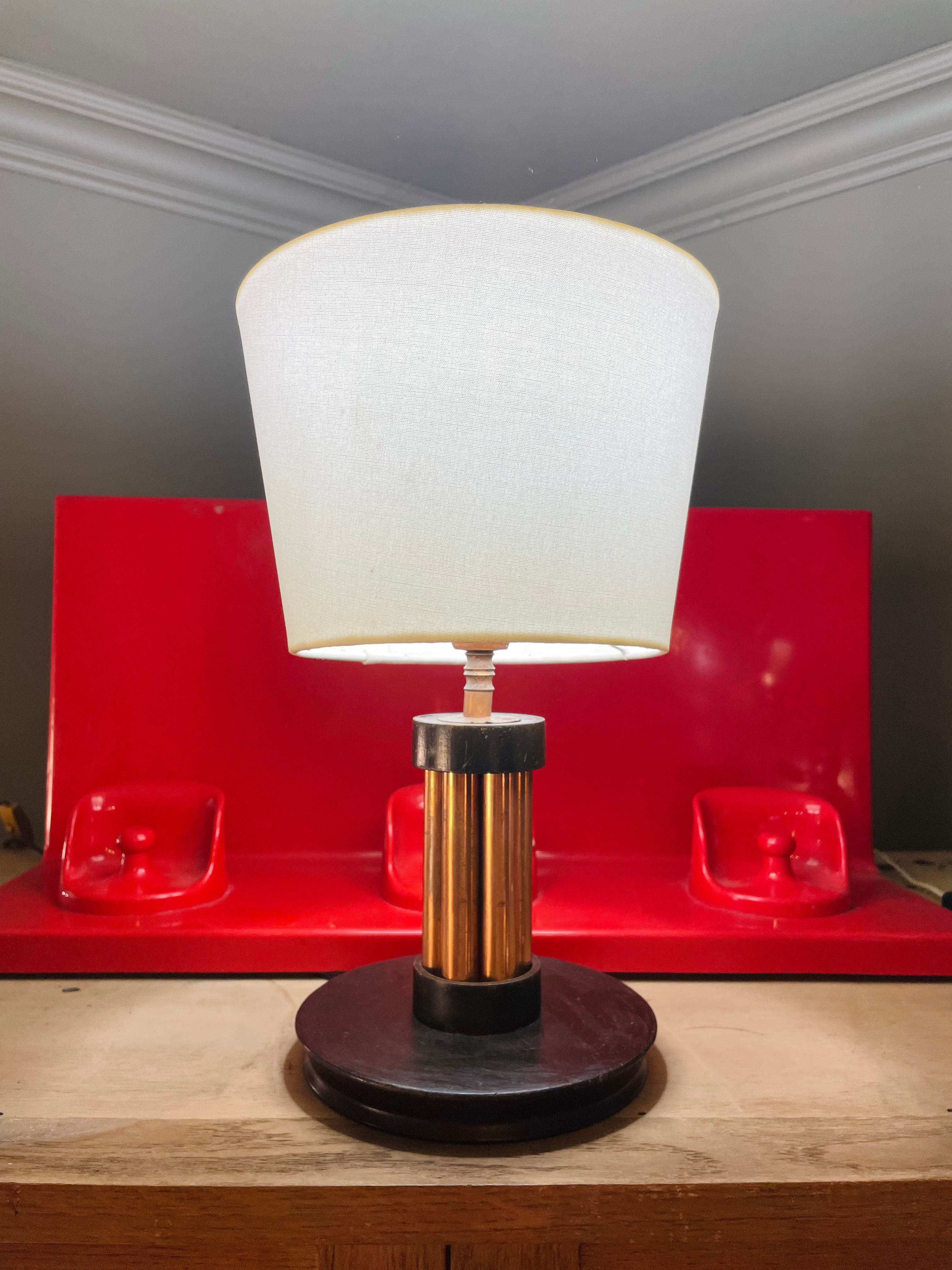 Lampe 50/60’s bois et cuivre