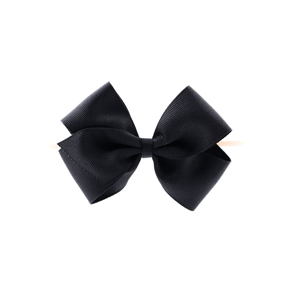 Medium London Bow Soft Headband - Black