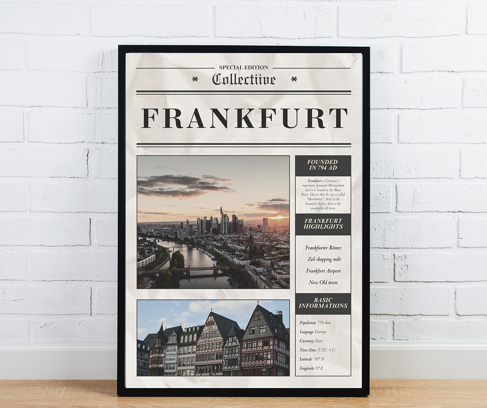 Miniaturbild: Frankfurt Poster im Zeitungsstil – Collectiive City Collection