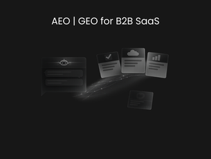 Abstract monochrome illustration of an AI chatbot generating SaaS software recommendations, with floating recommendation cards and one faded-out invisible brand card symbolizing low AI visibility in generative search.
