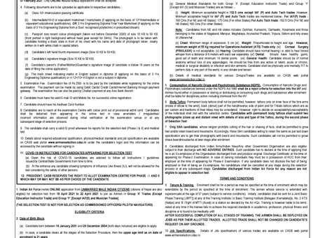 Indian Airforce Airmen Recruitment 2021: Group X & Y Vacancies