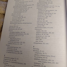 2nd page of the Index for Algebra2