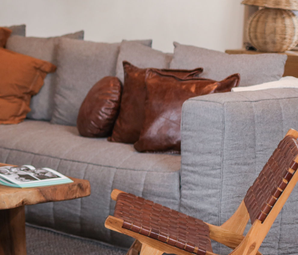 Almohadón Cuero Marron