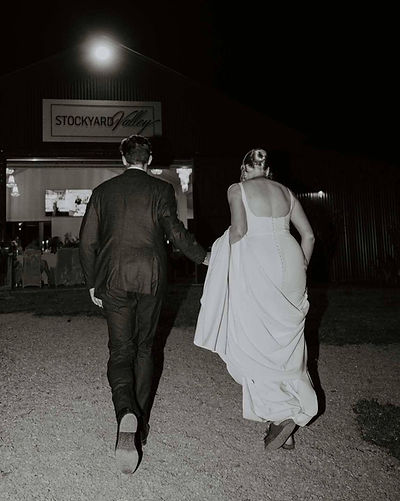 Couple Walking to The Barn
