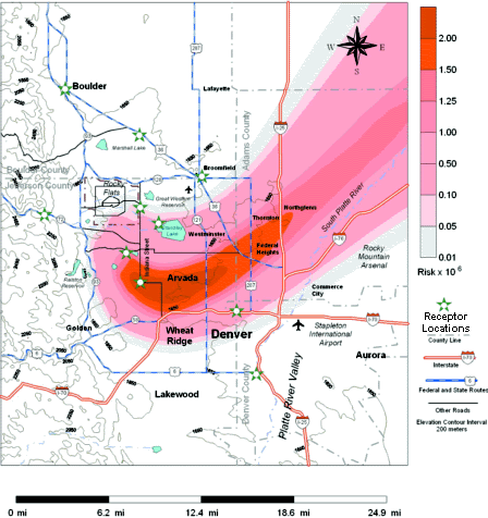Area map and plume of release of plutonium from a fire on May 11, 1969.