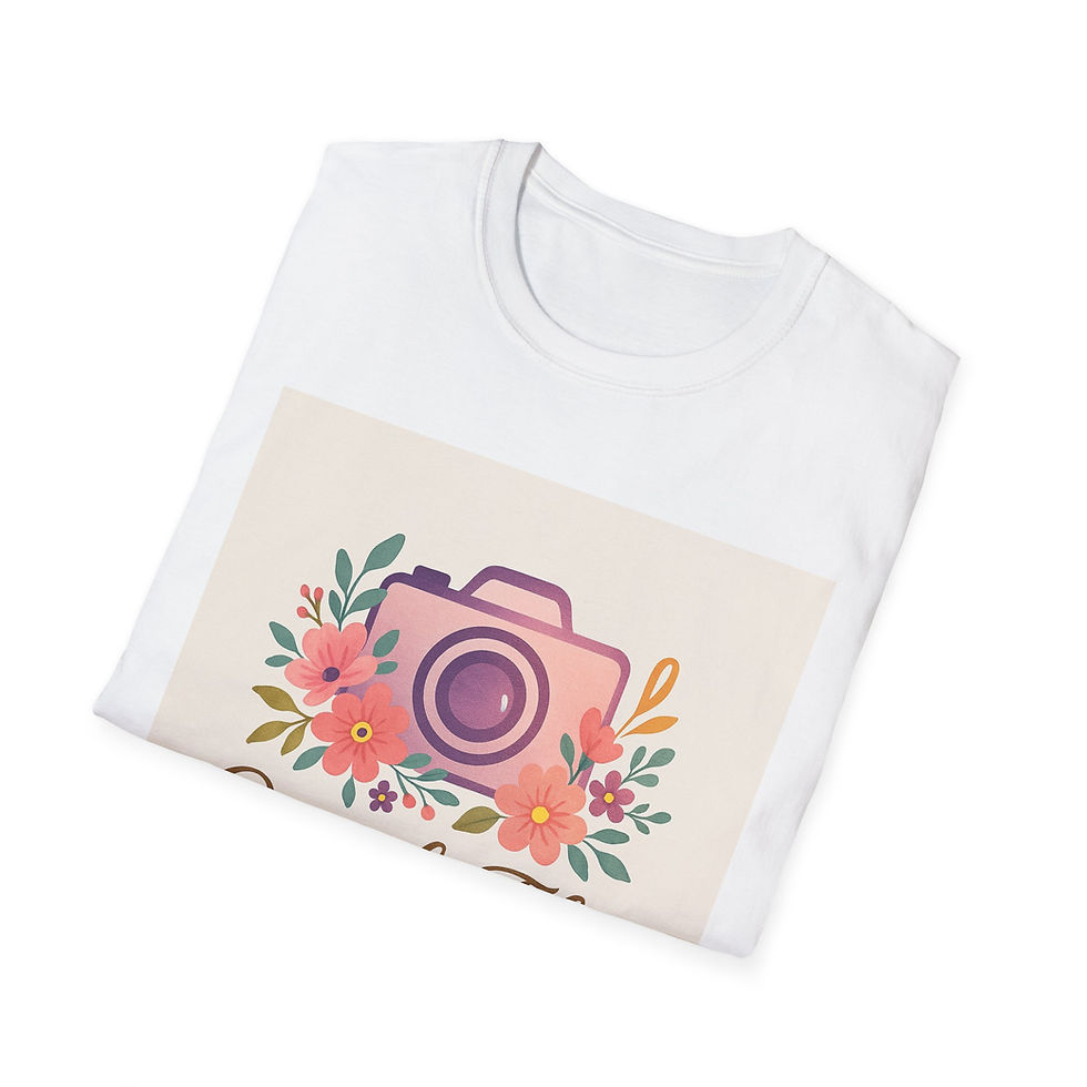 Thumbnail: Quick Flix Photo Booth T-Shirt, Floral Graphic Tee, Unisex Softstyle Shirt