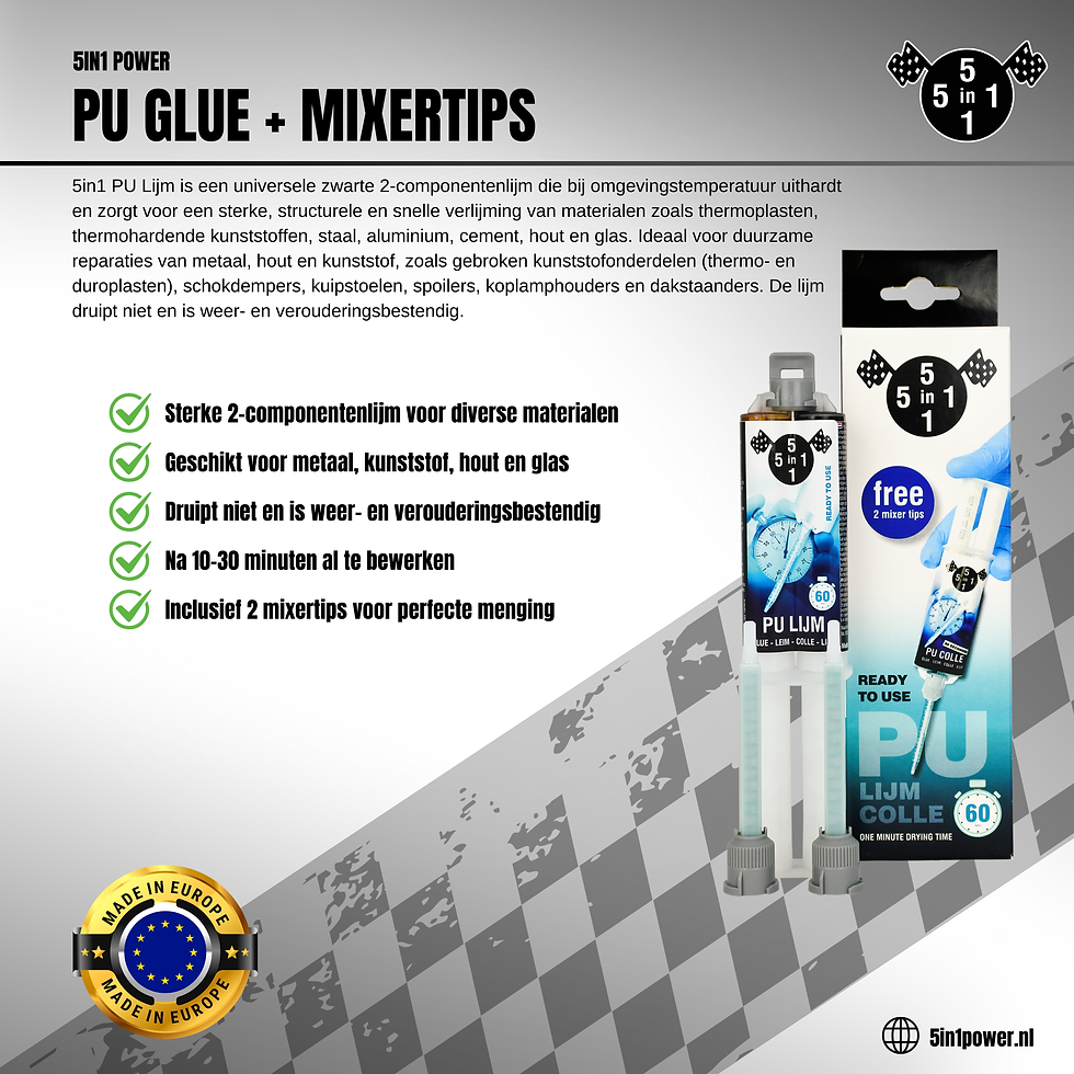 Thumbnail: 5in1 PU Glue Black / 1 minute 25ml + Mixertip 2pcs