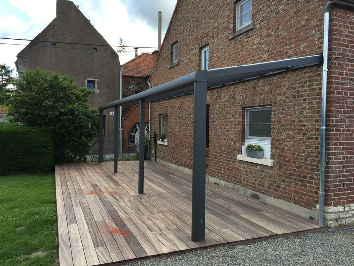 Alu Pergola mat glazen dak