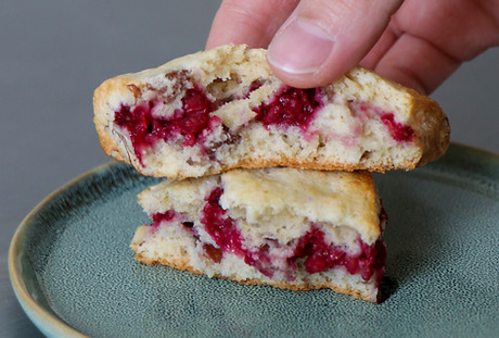 Raspberry Pecan Scone