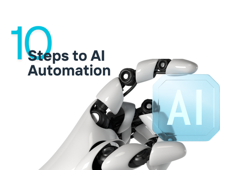 Robot hand holding a turquoise button that has "AI" written on it.