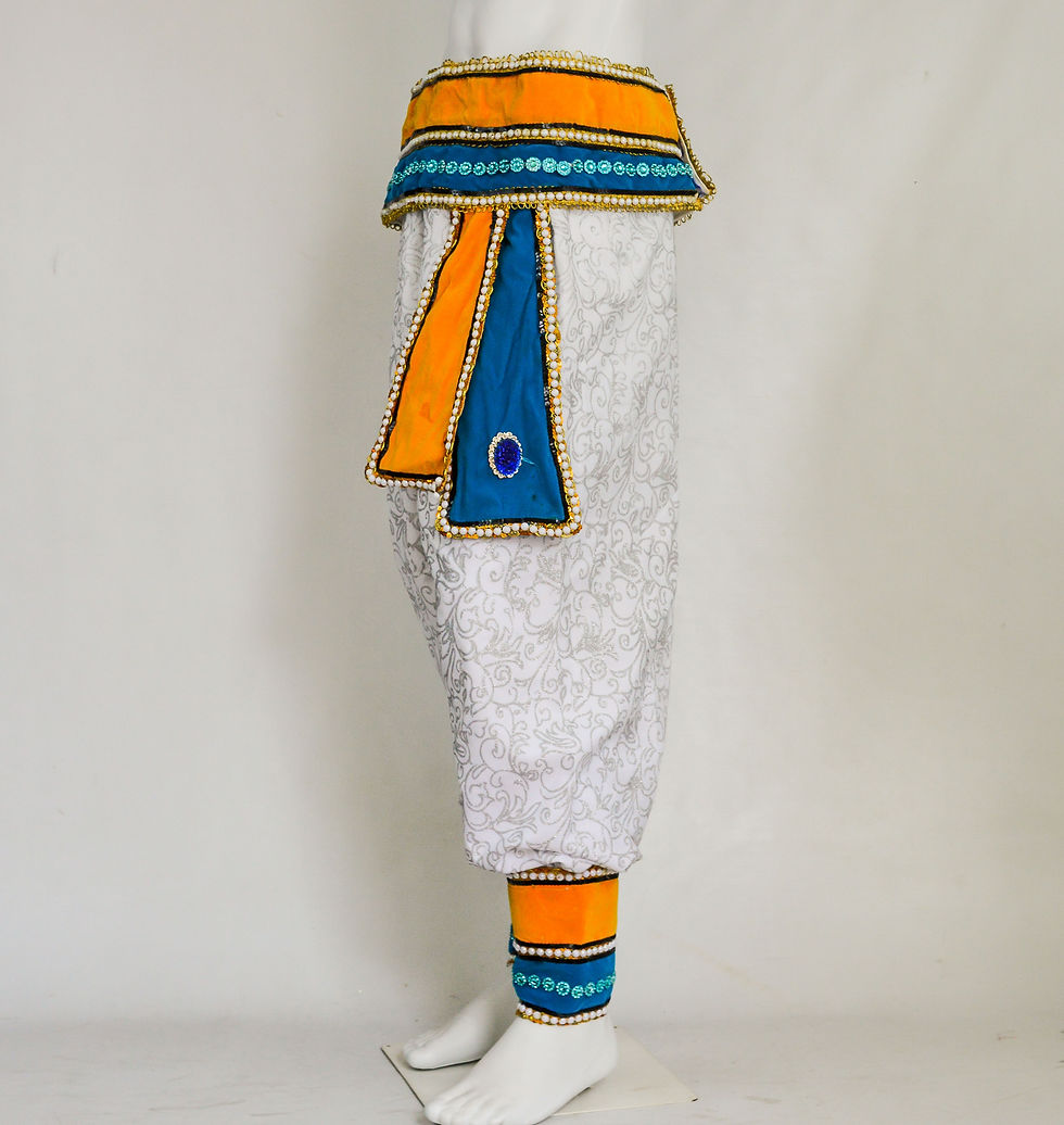 Miniatura: Conjunto branco com faixas em azul e amarelo *