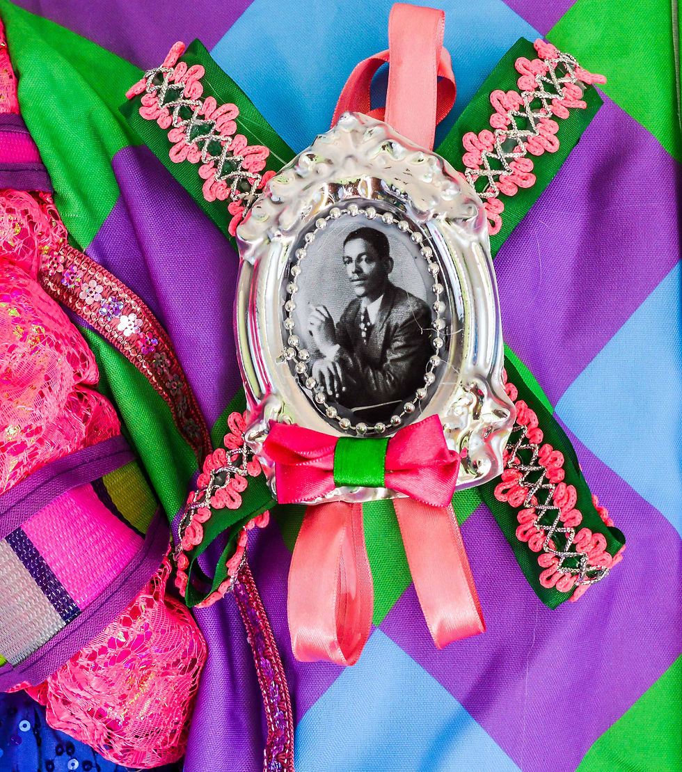 Miniatura: Conjunto com estampa quadriculada em azul, verde e roxo ***