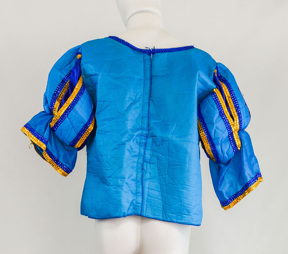 Miniatura: Camisa azul com detalhes dourados %
