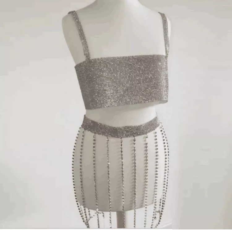 Thumbnail: Diamaté Bralet and Skirt Overlay Co-Ord Set
