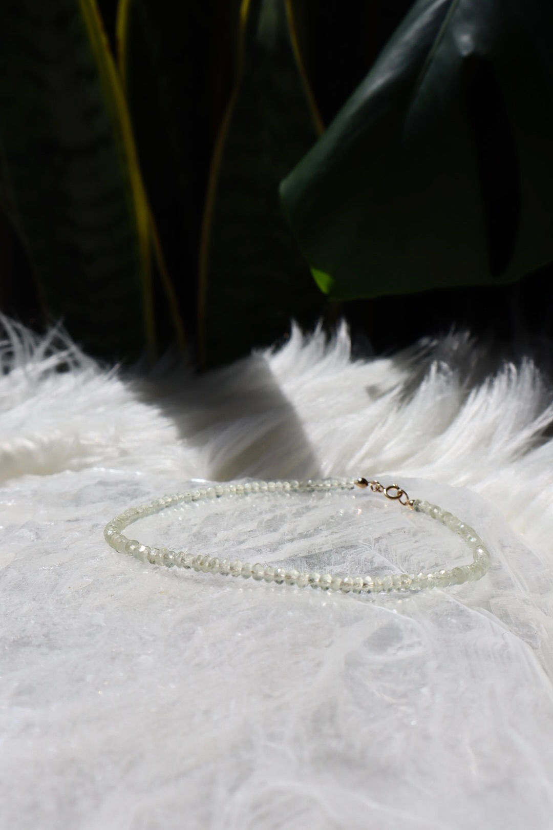 Mint Prehnite Anklet - Gold