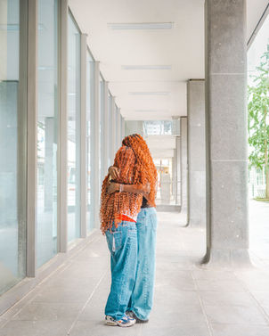 Photo from the series Random Encounters: people hugging in the streets of Brussels.
