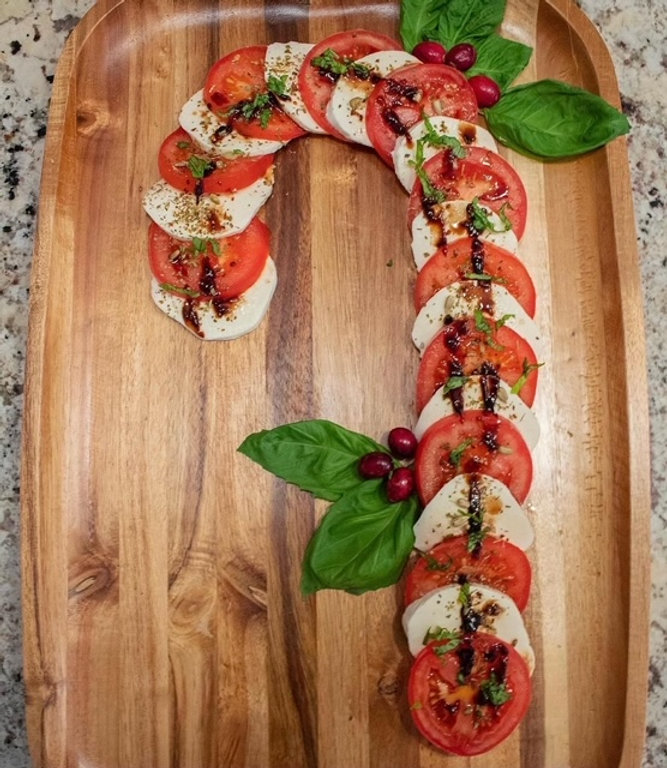 Candy Cane Caprese Salad