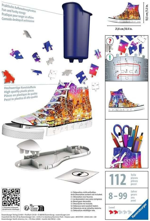 Miniature : Ravensburger - Puzzle 3D - Sneaker - Skyline - 108 pièces - 8 ans