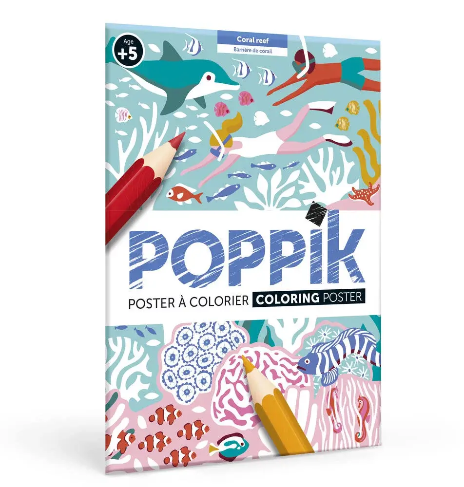 Poppik - Poster à colorier "la barrière de corail" - à partir de 5 ans