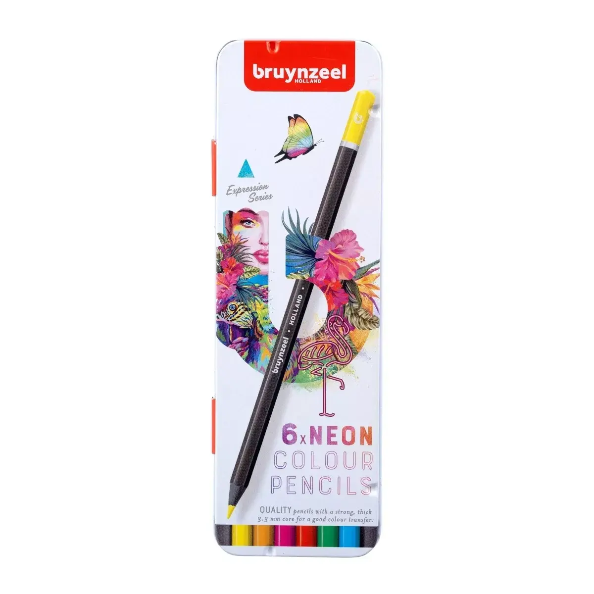 Bruynzeel Expression Lot de 6 crayons de couleur fluo