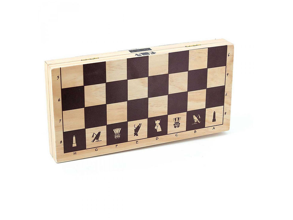 Thumbnail: Vilac - Wooden Hieroglyphics Chess Set - Louvre Museum