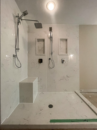 Marble Shower without Glass