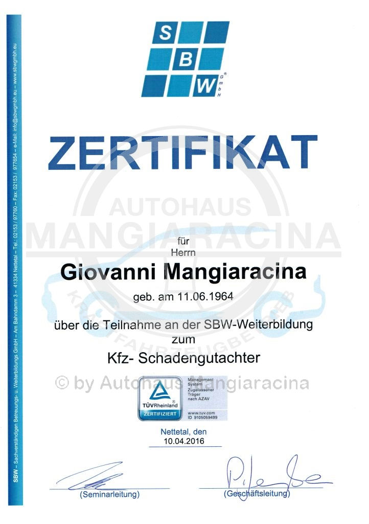 Schadengutachter 2016