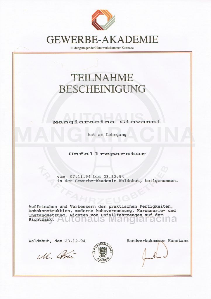 Unfallreparatur 1994