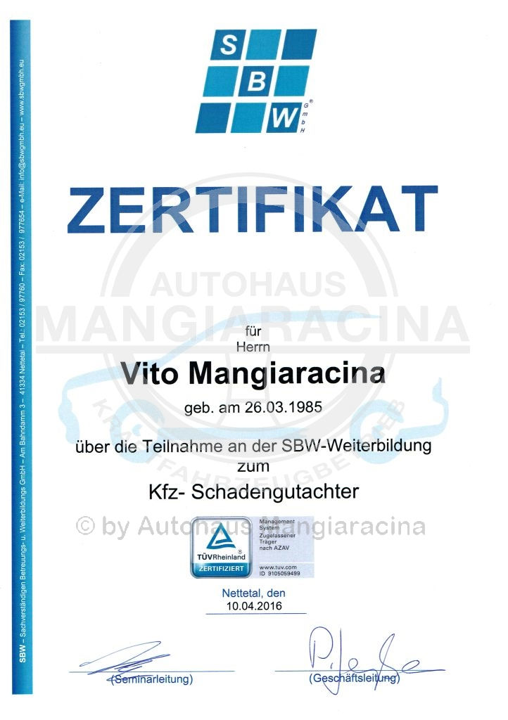 Schadengutachter 2016