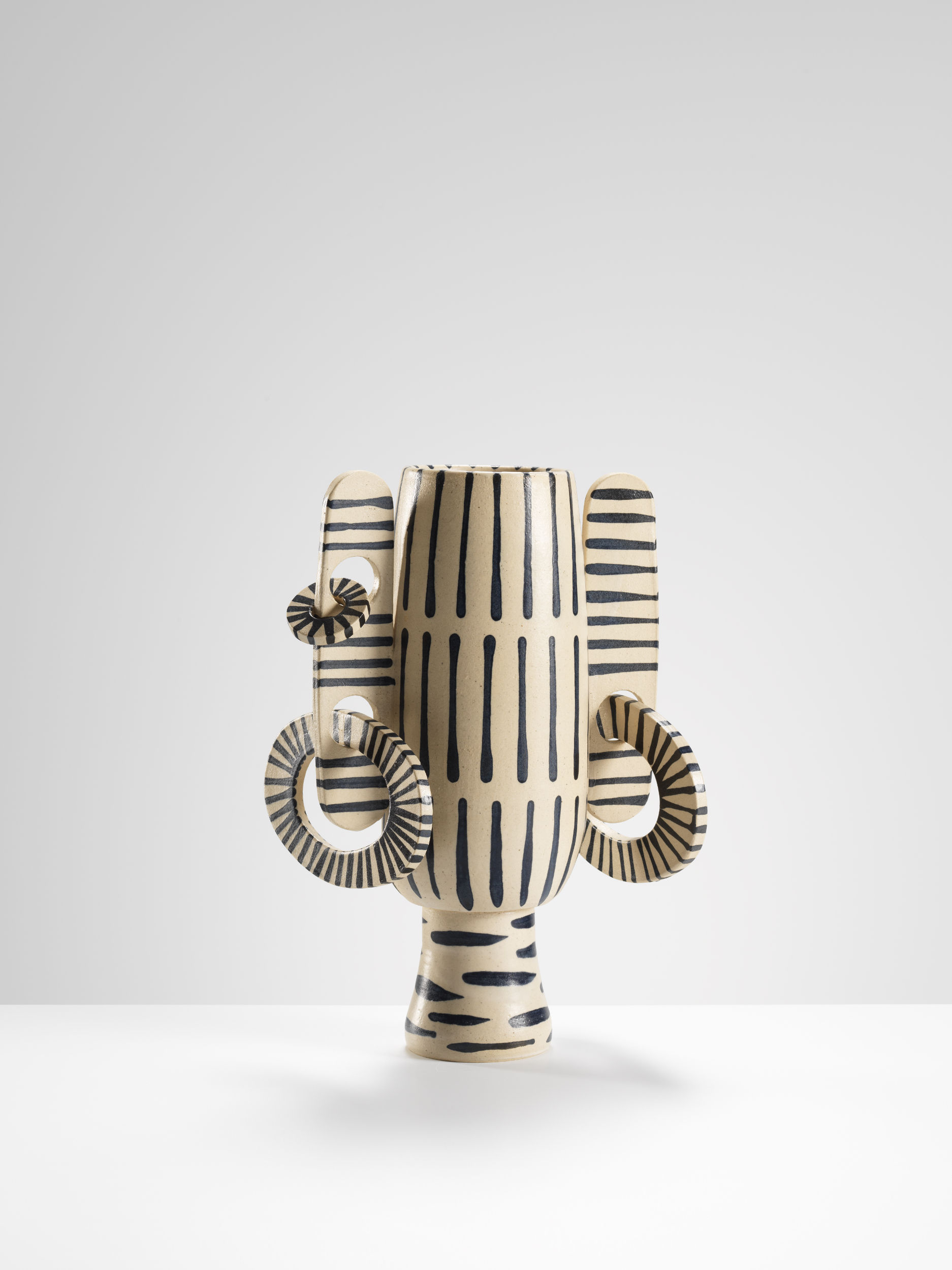 Maya, Zebra Elephant Ear Vessel | H. 30.5 cm | By Karine Hilaire