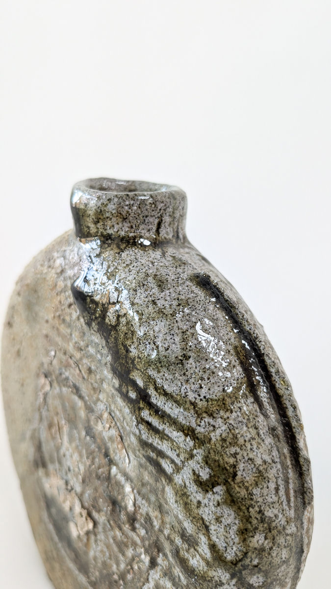 Thumbnail: Small Cornish Coastal Cartography Flask  | H. 10 cm | By Sam Dowling