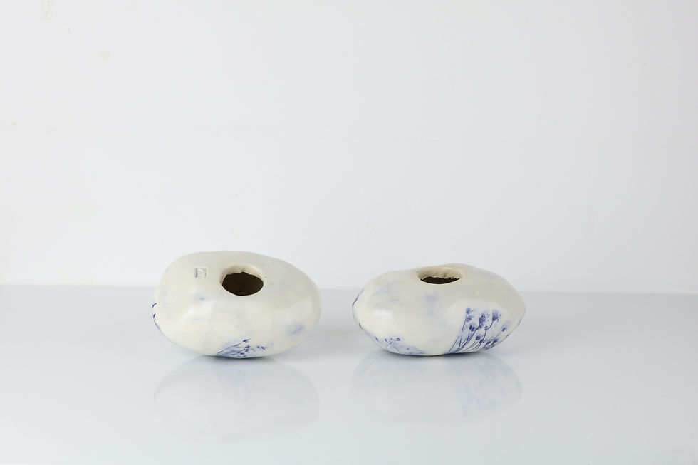 Thumbnail: Pebbles with Holes & Hole in Base | H. 5 cm | By Zuleika Melluish