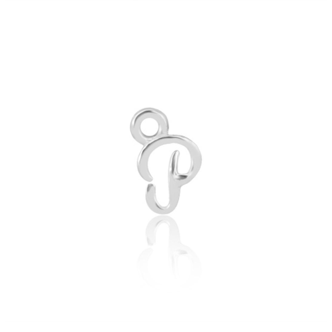 P Initial Charm - Sterling Silver