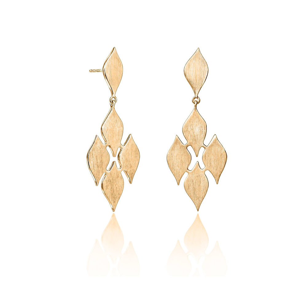 Thumbnail: Thalia Quatro Drop Earrings in Gold Vermeil