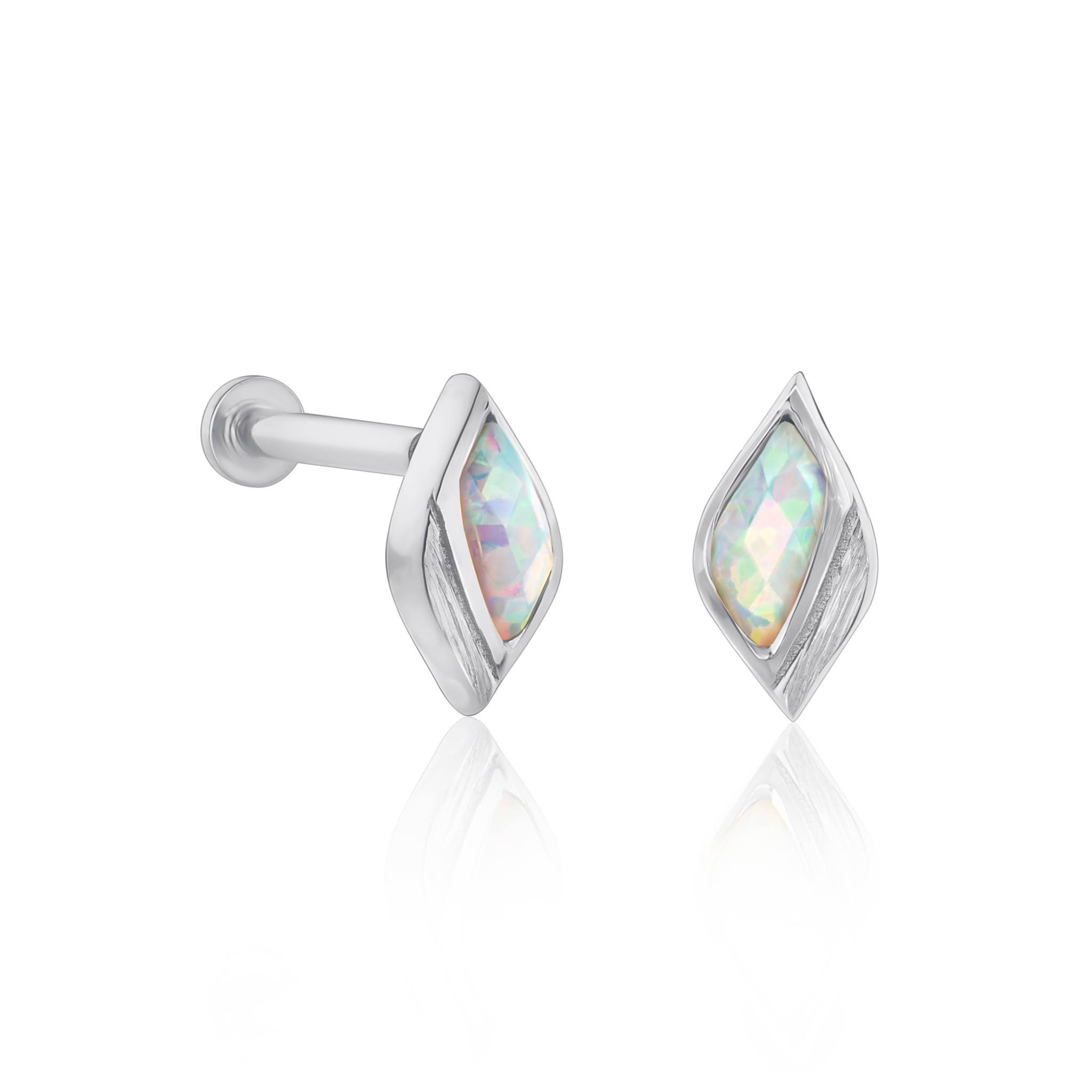Clarity Opal Stud Earrings in Sterling Silver