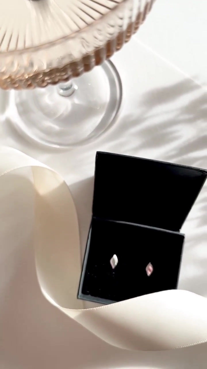 Thumbnail: Silver stud earrings in high shine and brushed sterling silver