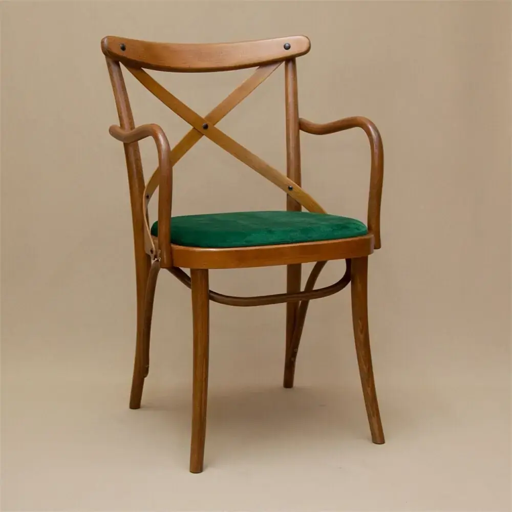 Thonet  Sandalye Çapraz Kollu Döşemeli K150 - OD